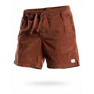 Katin Corduroy Shorts Men Rust Elastic Waist Drawstring Casual Beach Summer